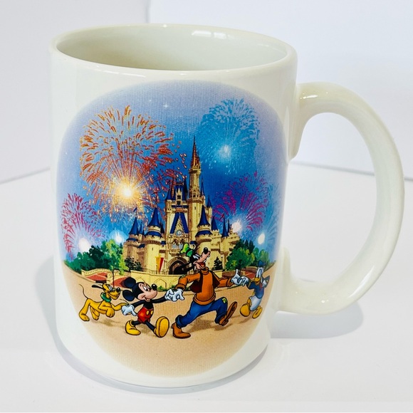 Vintage 2000 Disney Magic Kingdom Mug with Castle and Fireworks Design - Picture 1 of 5